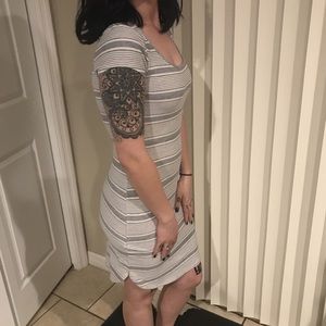 White and grey bodycon dress!